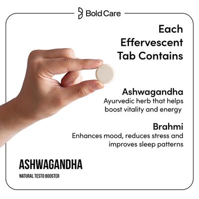 Bold Care Ashwagandha Natural Testo Booster Effervescent Tablets - Lemon Flavour 20's - Other Supplements