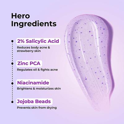 Foxtale Exfoliating Body Wash 2% Salicylic Acid, Zinc PCA, Reduces Body Acne, Smoothens Skin 250 ml - Shower Gels & Body Wash