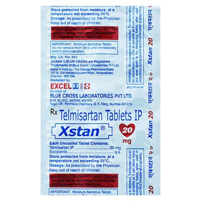 Xstan 20mg Tablet 15'S - Hypertension-Ang