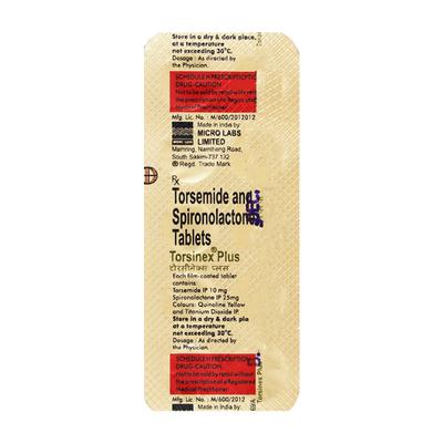 Torsinex Plus Tablet 10'S - Hypertension-Diu