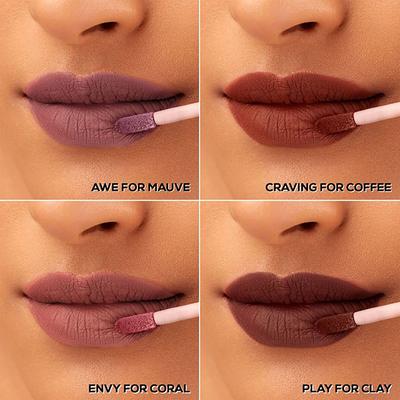Renee Stay with Me Matte Liquid Lipstick - Nutty Nudes, 5ml each 4's - Liquid Lipsticks