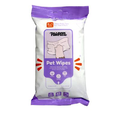 Pawpaya Pet Wipes Pull Pack 20 x 18 cm 15's - Pet Grooming