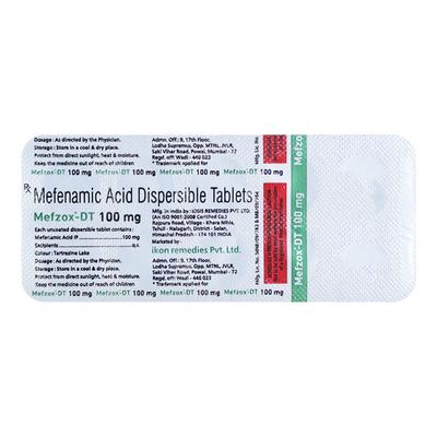 MEFZOX 100 DT Tablet 10's - Muscle Spasm-Ant