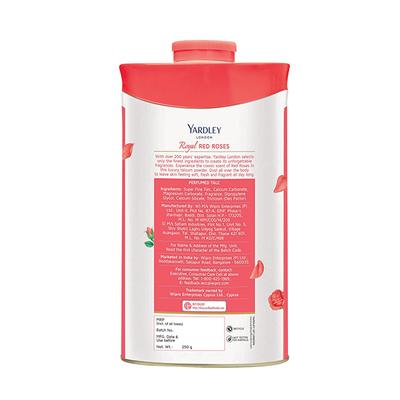 Yardley London Perfumed Talc - Royal Red Roses 250 gm - Talcum Powders