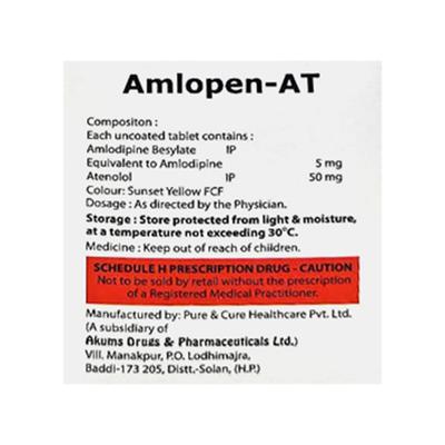 AMLOPEN AT 5/50MG TABLET 10'S - Hypertension-Bet