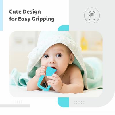 R for Rabbit Tiny Bites Safari Silicone Teether - Blue, Pink, Orange (Pack of 3) 1's - Feeding & Nursing