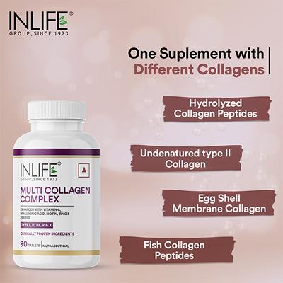 INLIFE Multi Collagen Complex Tablets 90's - Hair & Skin