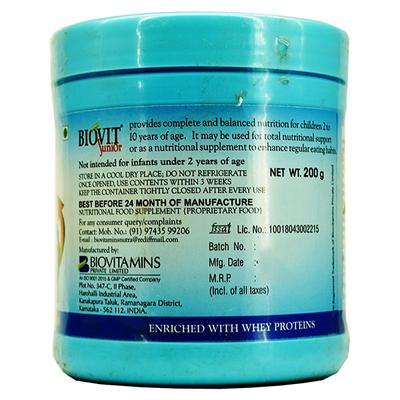 BIOVIT JUNIOR CHOCOLATE FLAVOUR Powder 200gm - Supplements-Vam