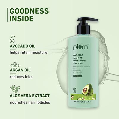 Plum Avocado Argan Frizz Control Shampoo for curly wavy frizzy hair 250 ml - Shampoos