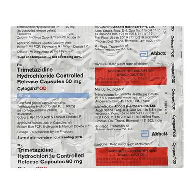 CYTOGARD OD 60mg Capsule 15's - Angina