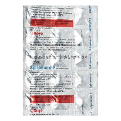 SPIROMONT F Tablet 15's - Allergies-Ant