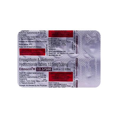 EMNORM M 12.5/500 Tablet 10's - Diabetes-Ant