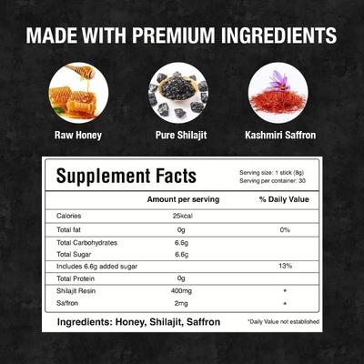 Bargad Himalayan Shilajit Honey Sticks - Classic Flavour 7's - Speciality Medicines