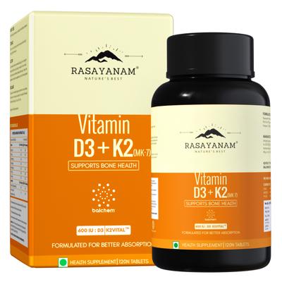 Rasayanam Vitamin D3 K2 (MK-7) Tablets 120's - Speciality Medicines