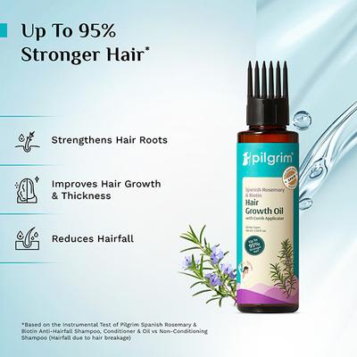 Pilgrim Spanish Rosemary & Biotin Hair Growth Oil to Controls Hair Fall & Strengthens Hair 100 ml - Hair Oils