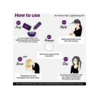 2.Oh! Semi Permanent Hair Color + Lightning Kit - Charcoal Combo 1's - Hair Creams