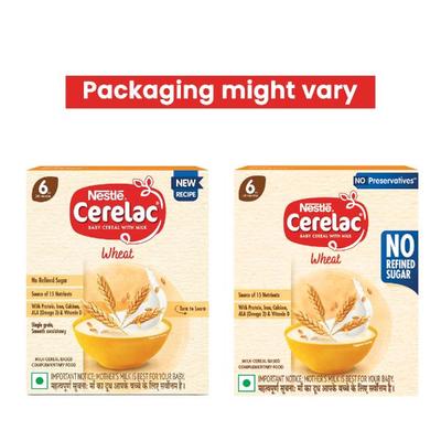 Nestle Cerelac Baby Food Cereal No Refined Sugar No Preservatives - Wheat (For 6 to 24 Months Baby) 300 g - Baby And Infant Supplements