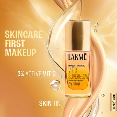 Lakme Makeup+Skincare Vitc Superglow Skin Perfecting Tint Cool Ivory C100 25 ml - Foundation