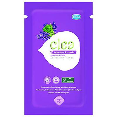 Clea Cleansing & Refeshing Wet Wipes (Lemongrass & Lavender) (10's Sachets/Pack) 1's - Make Up Removers