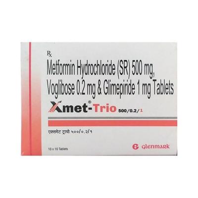 Xmet Trio 1/500/0.2mg Tablet 10'S - Diabetes-Ant
