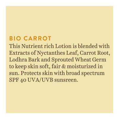 Biotique Bio Carrot 40+ SPF UVA/UVB Sunscreen Ultra soothing Face Lotion for All Skin Types 190 ml - Face Sunscreen