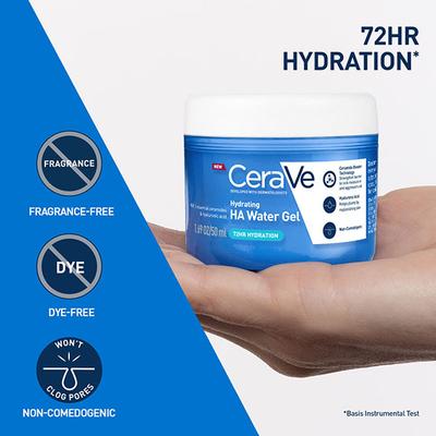 CeraVe HA Water Gel Face Moisturizer with Hyaluronic Acid & Ceramides for Plumpy Hydration 50 ml - Face Creams