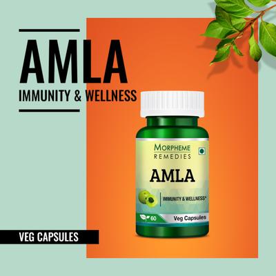 Morpheme Remedies Amla Caps 500mg Veg Caps 60's - Herbal Dietary Supplement