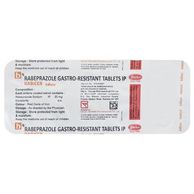 Rabicer 20mg Tablet 10'S - Ulcer/Reflux/Flatulence-Aaa