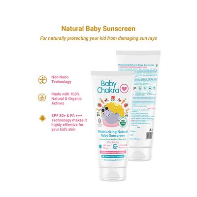 Baby Chakra Moisturizing Natural Baby Sunscreen SPF 30+ PA+++ 60gm - Body Sunscreen