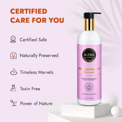 Alziba Cares Shampoo - Onion & Black Seed Oil 500 ml - Shampoos
