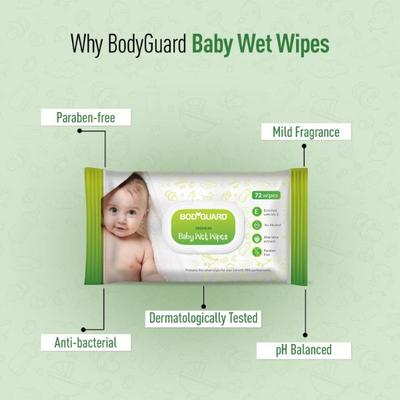 BodyGuard Premium Baby Wet Wipes with Aloe Vera Extract 72's - Diapers & Wipes