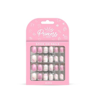 Princess By Renee Stick On Nails Pink Marble Nails 24's - Nail Care