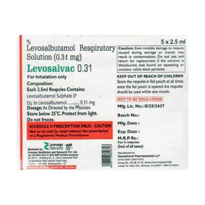 LEVOSALVAC 0.31 Respules 5x2.5ml - Asthma/COPD-Ast