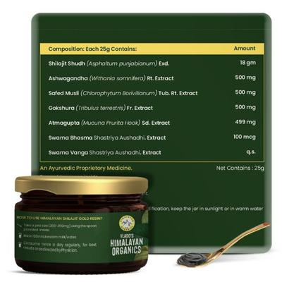 Vlado's Himalayan Organics Himalayan Shilajit Gold Resin 25 g - Sexual Care