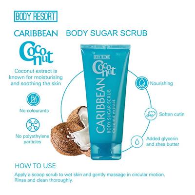 MADES Body Resort Clear Blue Tube Body Sugar Scrub 250 gm - Scrubs & Exfoliants