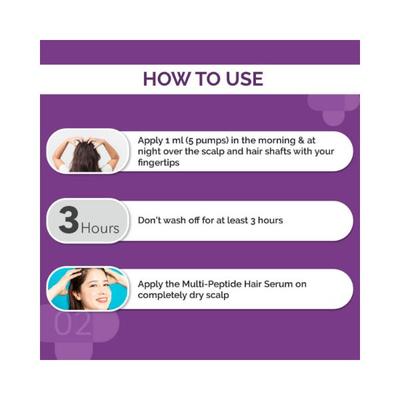 The Derma Co. Multipeptide Hair Serum for Hair Growth Day + Night 60 ml - Face Serum