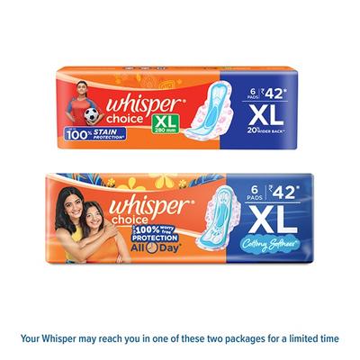 Whisper Choice Extra Long Sanitary Pads (XL) 6's - Sanitary Napkins