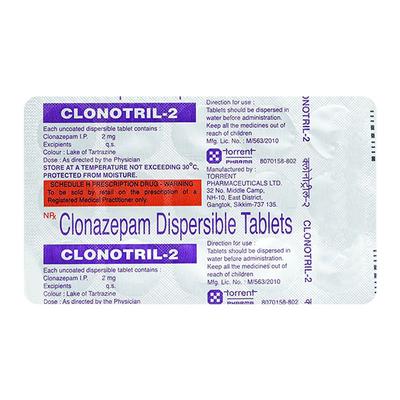 Clonotril 2mg Tablet 15'S - Anxiety-Anx