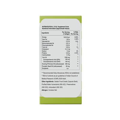 Aesthetic Nutrition Omega 3 6 9 Softgels Triple Omega Formula With Evening Primrose, Fish Oil, And Pumpkin Seed Oil For Heart, Skin 60 Softgels 1's - Omega Fish Oil Fatty Acids