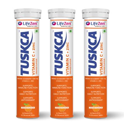 LifeZen Tuskca Natural Immunity Booster Vitamin C 1000 mg Tablet - Orange 20's - Vitamin C
