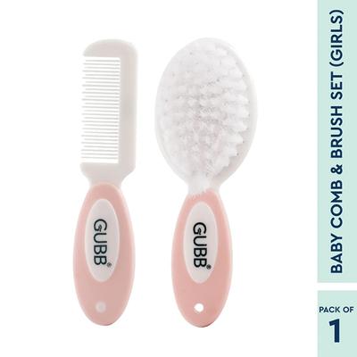 Gubb Baby Comb & Brush Set (Girls), Easy- To- Use Gentel On Scalp 1's - Hair Brushes