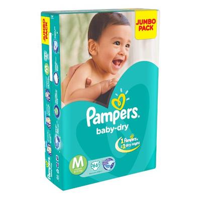 Pampers Baby-Dry (M) 66's - Diapers & Wipes