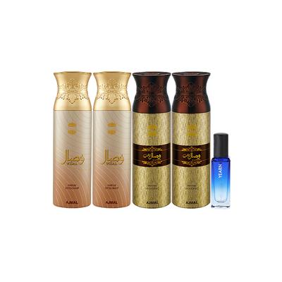 Ajmal 2 Wisal & 2 Wisal Dhahab Deo & Yearn EDP Pack of 5 20 ml - Women Perfumes (Edt/Edp)