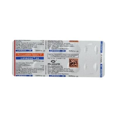 Lipirose 20mg Tablet 10'S - High Cholesterol-Dys