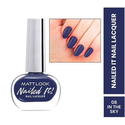 Matt Look Nailed It Nail Polish, Chip Free, Quick Dry, Longer Stay, Highly Pigmented Lacquer, Natural Finish , Frozen Sky 07 10 ml - Nail Polish