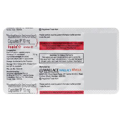 Isoin 10mg Capsule 10'S - Acne-Acn