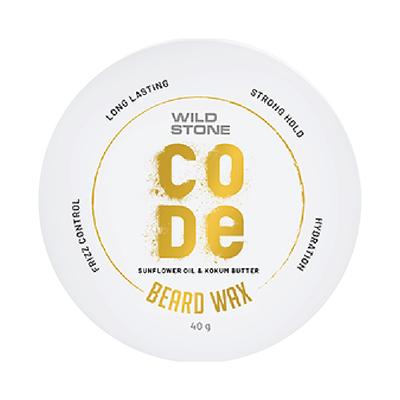 Wild Stone Code Beard Wax Prevents Hair Loss Dandruff Dryness & Itchy Beard for Men M 40 gm - Beard Wax
