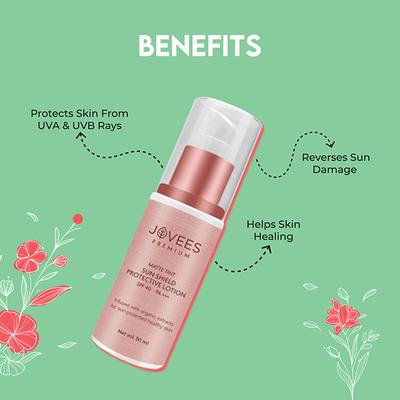 Jovees Premium Matte Tint Sun Shield SPF 40 PA++ Protective Lotion 50 ml - Face Sunscreen