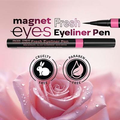 Faces Canada Magneteyes Fresh Eyeliner Pen - Black, All - Day Waterproof & Smudgeproof 1 ml - Eyeliners