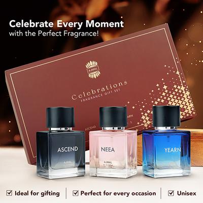Ajmal Celebration Fragrance Gift Set for Unisex - 3 x 50ml 3's - Perfumes (Edt/Edp)